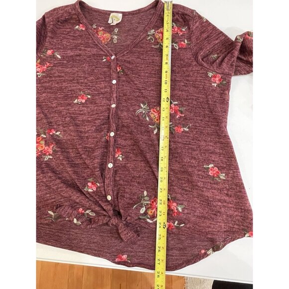 Fig and Flower‎ Top Womens 3X Floral Embroidered Peasant Boho Tie Front Cardigan - Picture 7 of 8